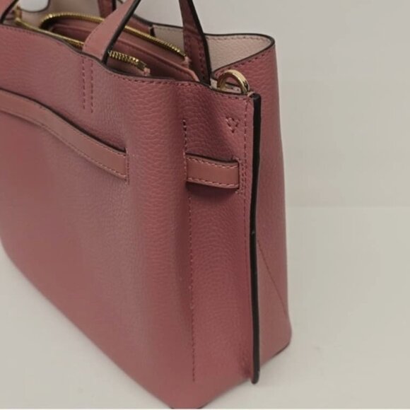 SOLD!Michael Kors Emilia Small Pebbled Leather Satchel Bag in Rose, Retails $498 - Picture 5 of 17